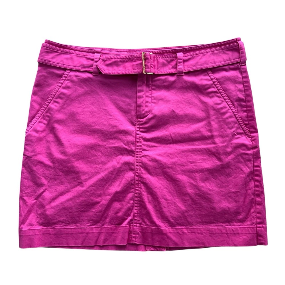 Ralph Lauren Golf Women's 8 Magenta Pink Belted Stretch Cotton Lined Mini Skort